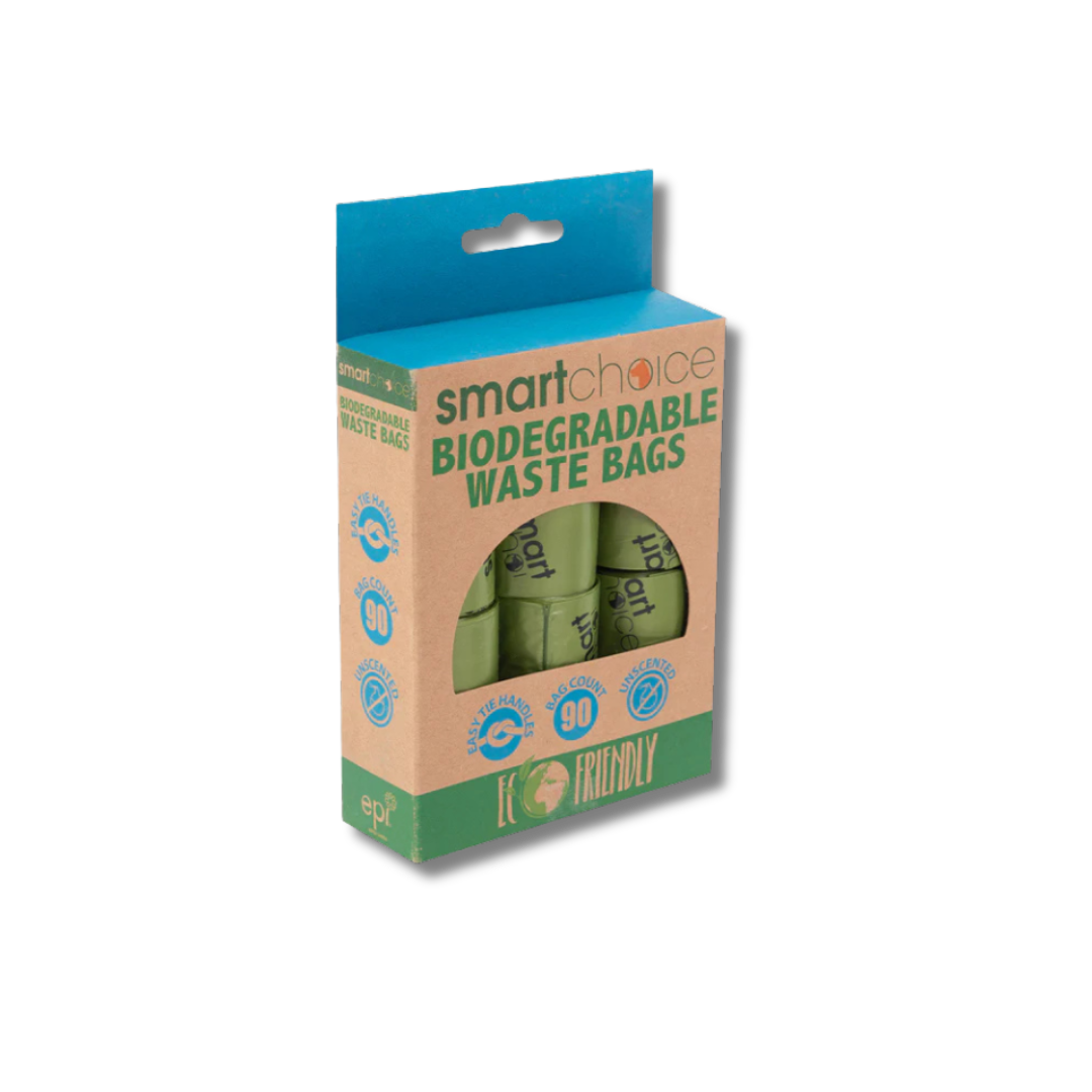 Smart Choice Biodegradable Tie Handle Poop Bags 90 Pack Refill