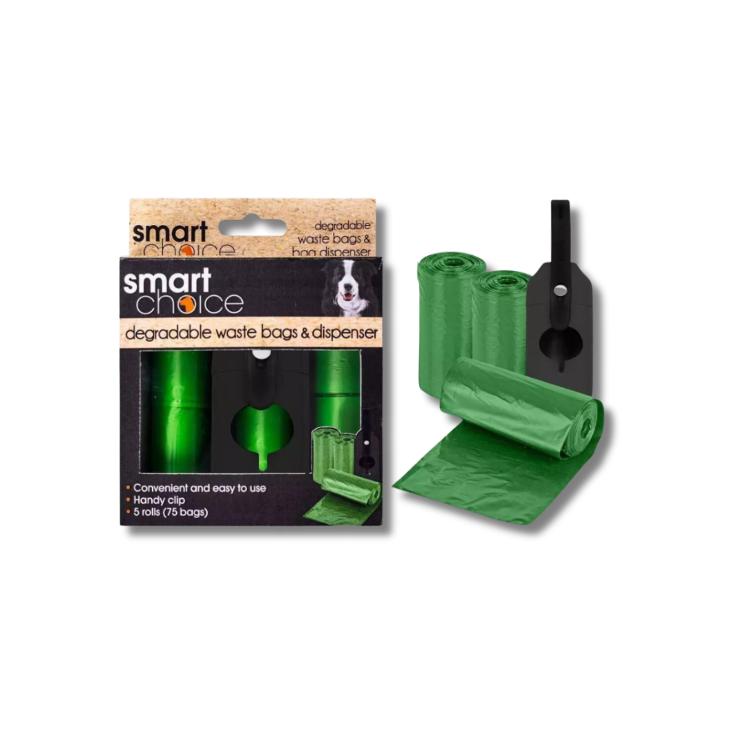 Smart Choice Degradable Dog Poop Bags & Dispenser 5 Pack